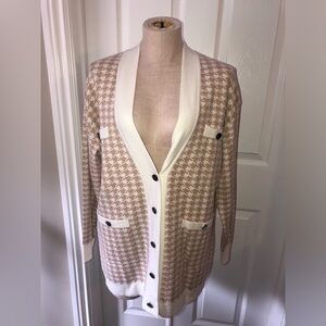 Bailey Women's Camel and Ivory Cardigan Sweater